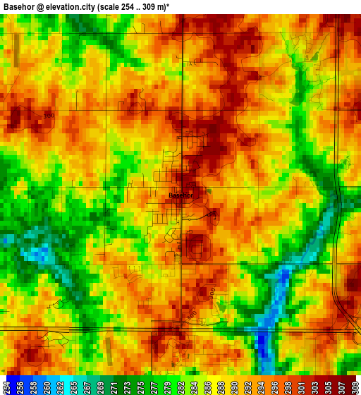 Basehor elevation map