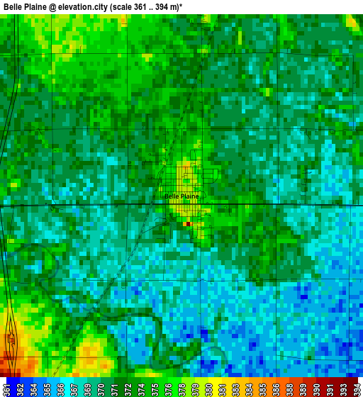 Belle Plaine elevation map