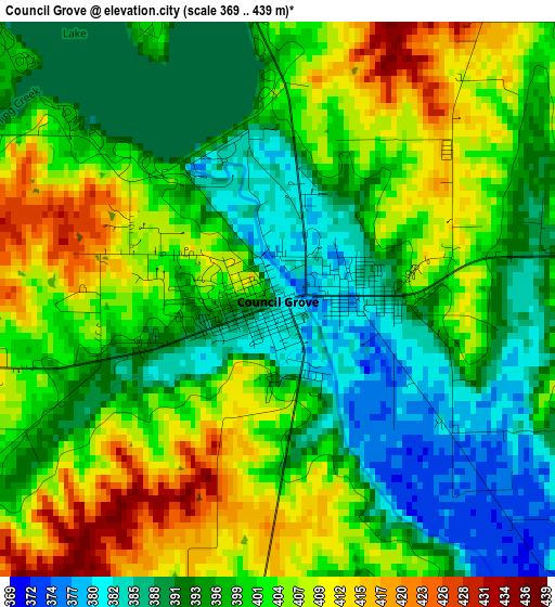 Council Grove elevation map