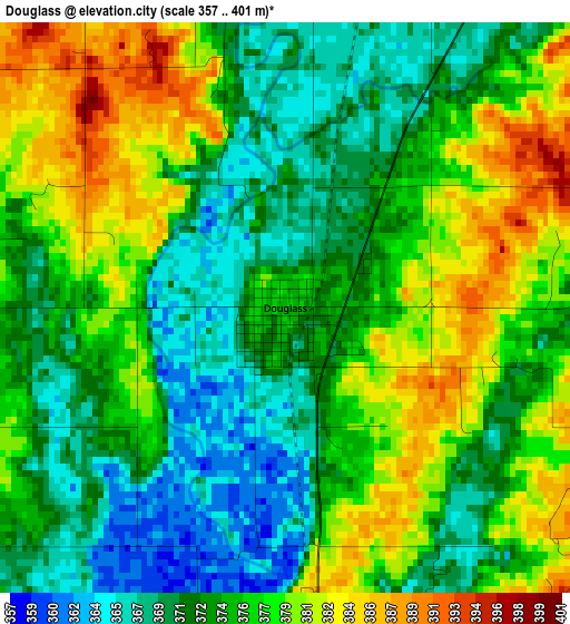 Douglass elevation map