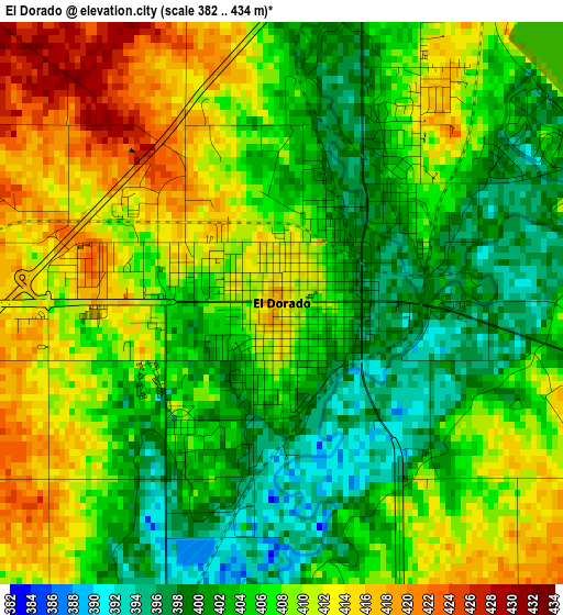 El Dorado elevation map