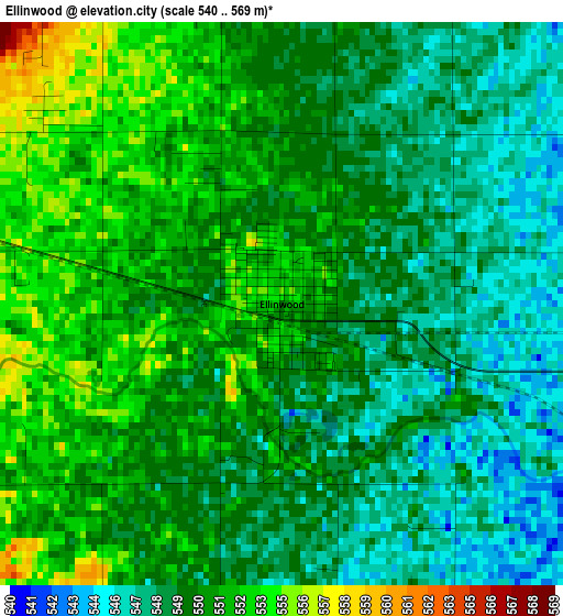 Ellinwood elevation map