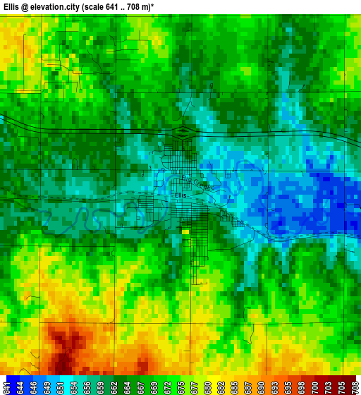 Ellis elevation map