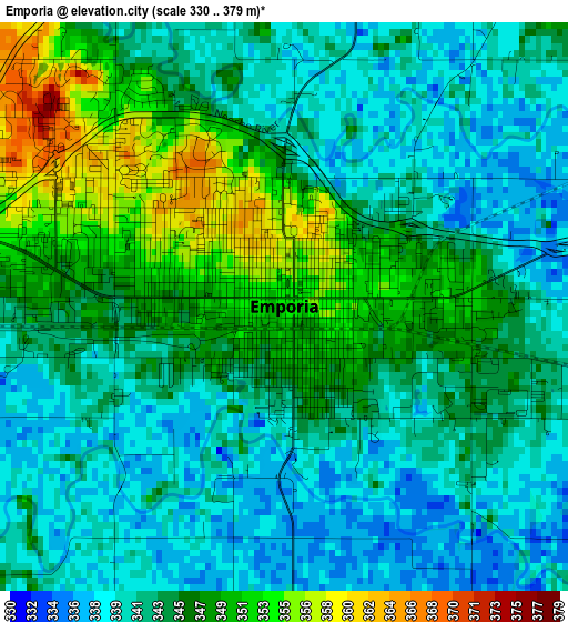 Emporia elevation map