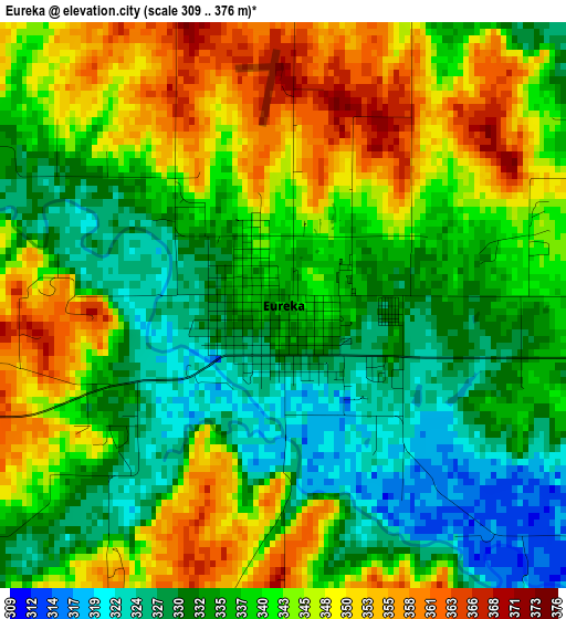 Eureka elevation map