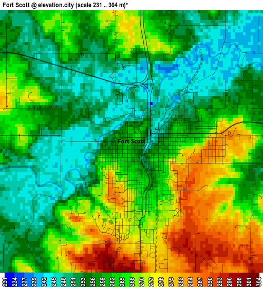 Fort Scott elevation map