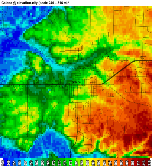 Galena elevation map