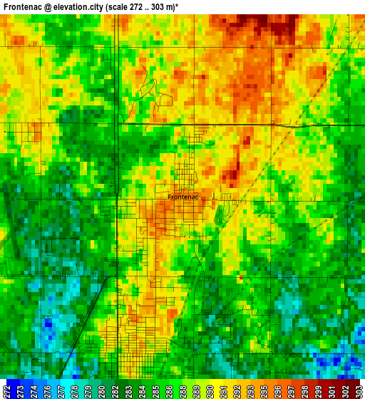 Frontenac elevation map