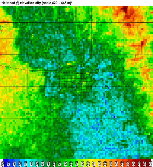 Halstead elevation map