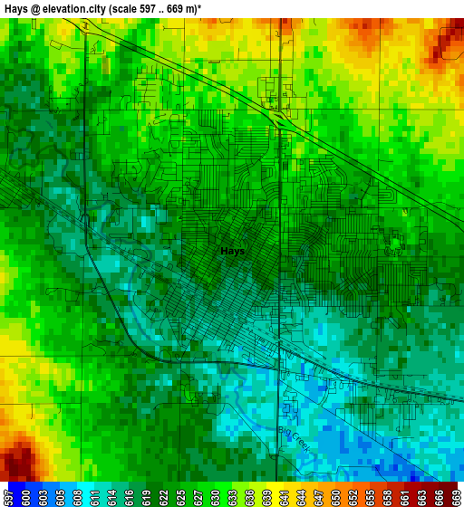 Hays elevation map