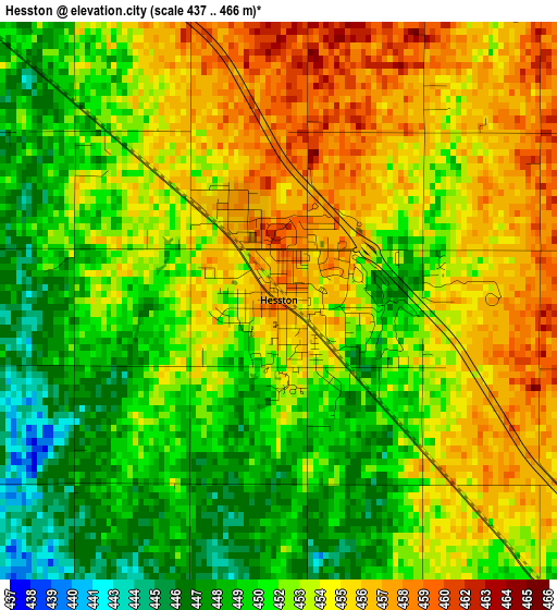 Hesston elevation map