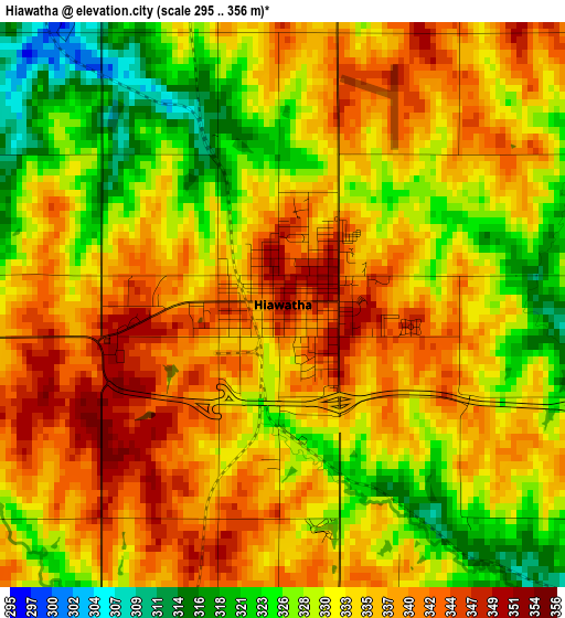 Hiawatha elevation map