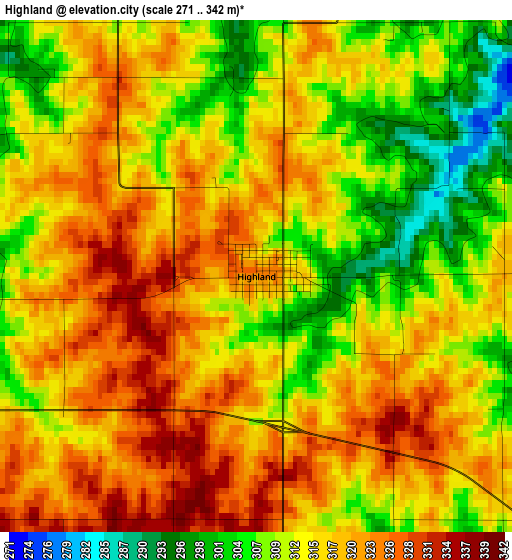 Highland elevation map