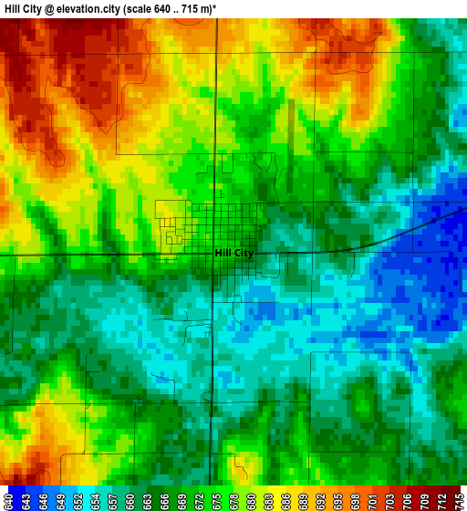 Hill City elevation map