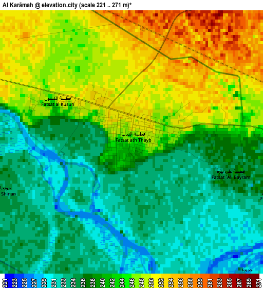 Al Karāmah elevation map