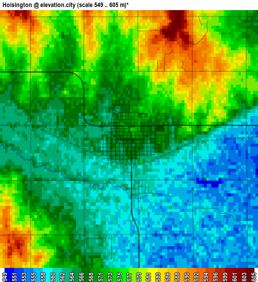 Hoisington elevation map