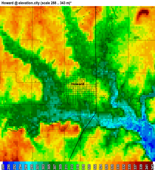 Howard elevation map