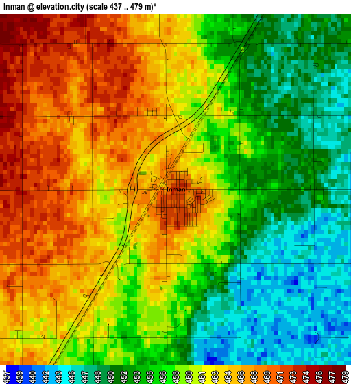 Inman elevation map