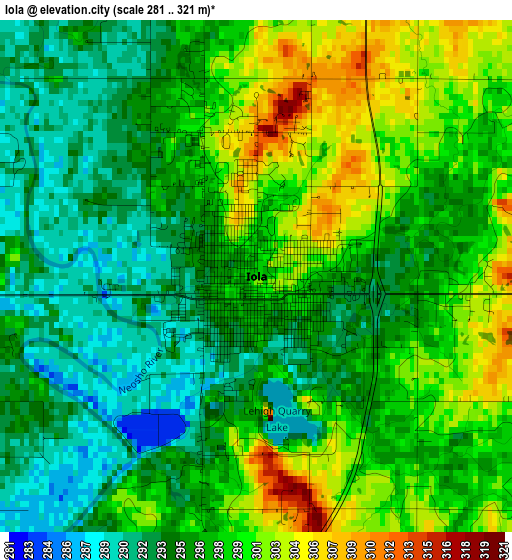 Iola elevation map