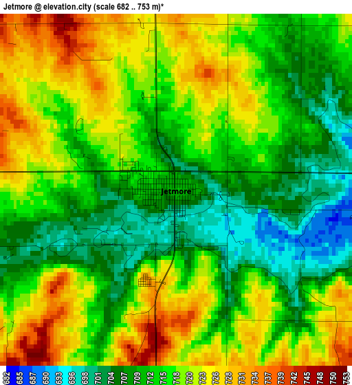 Jetmore elevation map