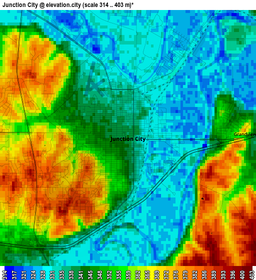 Junction City elevation map