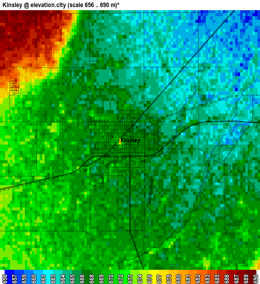 Kinsley elevation map