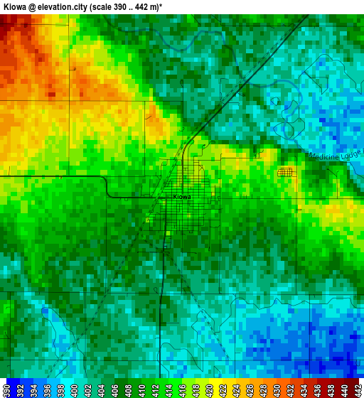 Kiowa elevation map