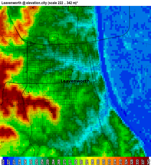 Leavenworth elevation map