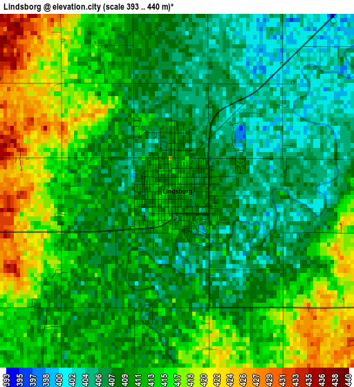 Lindsborg elevation map