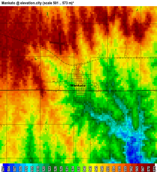 Mankato elevation map