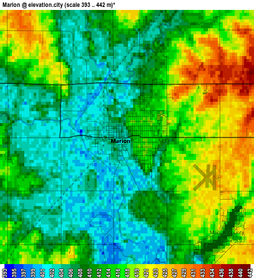 Marion elevation map