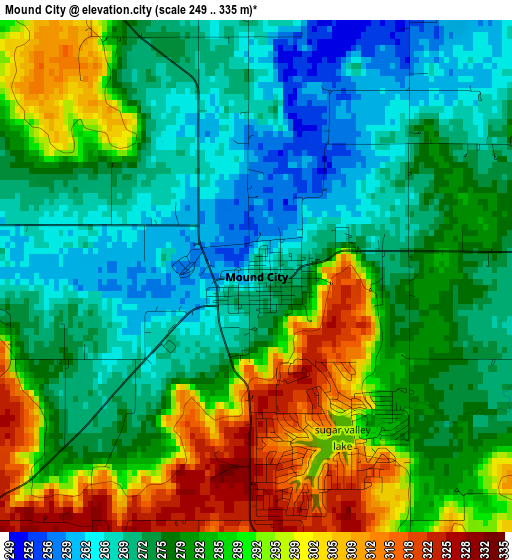 Mound City elevation map