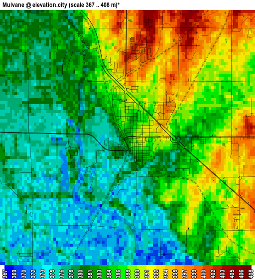 Mulvane elevation map