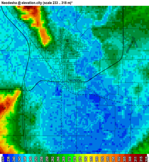 Neodesha elevation map