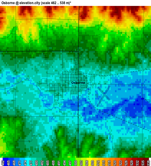 Osborne elevation map