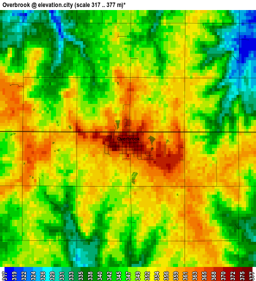 Overbrook elevation map