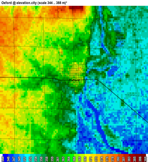 Oxford elevation map