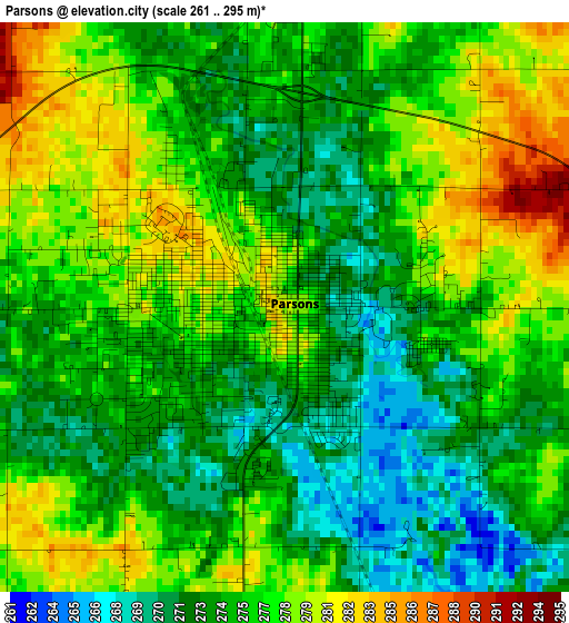 Parsons elevation map