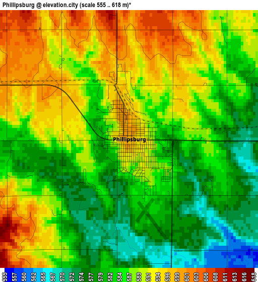 Phillipsburg elevation map