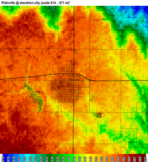 Plainville elevation map