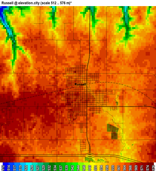 Russell elevation map