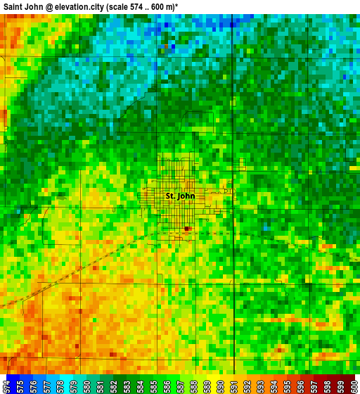 Saint John elevation map