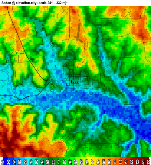 Sedan elevation map