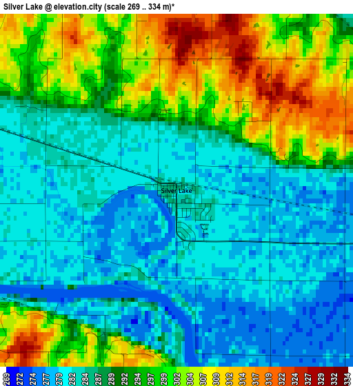 Silver Lake elevation map