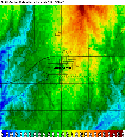 Smith Center elevation map