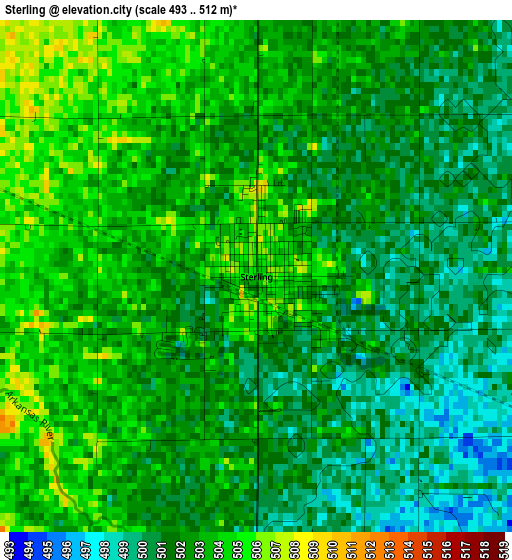 Sterling elevation map