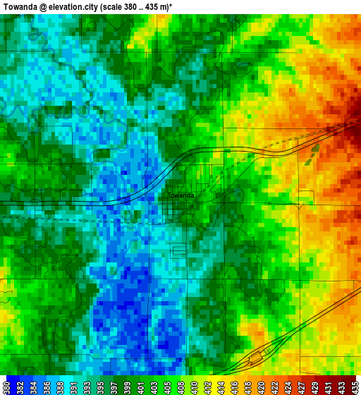 Towanda elevation map