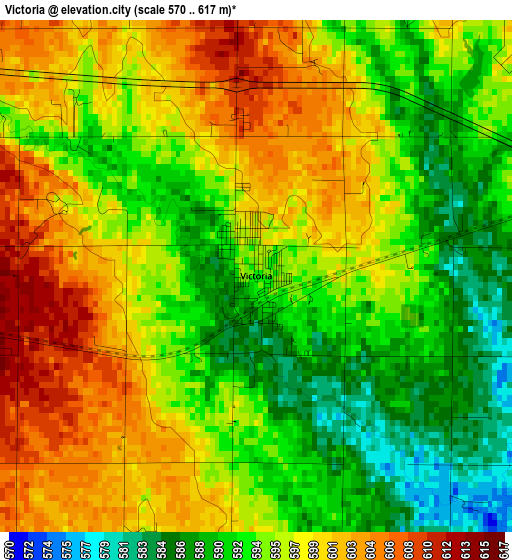 Victoria elevation map