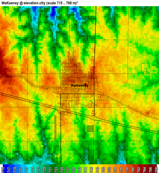 WaKeeney elevation map