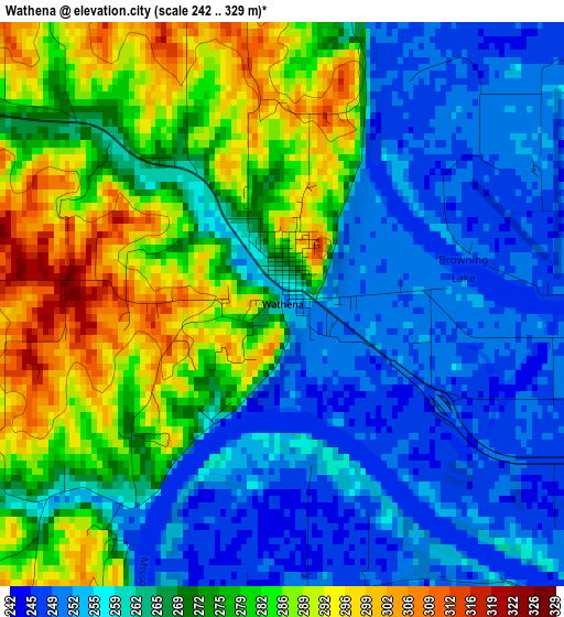 Wathena elevation map